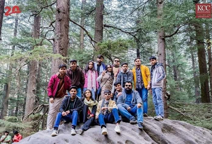 Students in forest